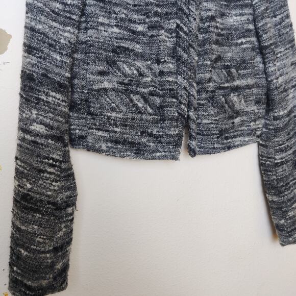 Isabel Marant Wool Alpaca Blend Gray Tweed Cropped Blazer Jacket Small Old Money - Picture 6 of 12